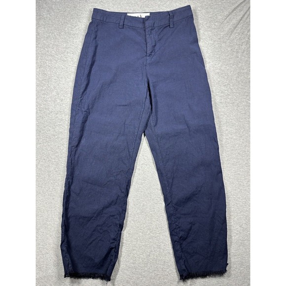 Frank & Eileen $298 Kinsale Italian Performance Linen Flax Size 2 - Navy Blue - Picture 2 of 14